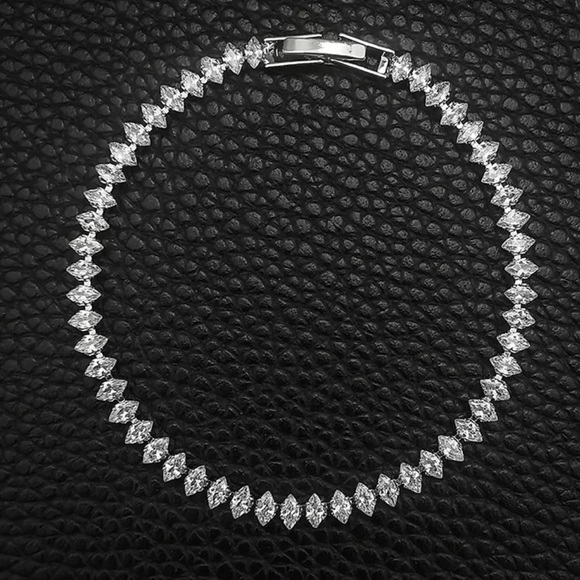 NEW “7” 925 STERLING SILVER CUT DIAMOND BRACELET, NICE BRACELET, CUTE BRACELET - Picture 5 of 5